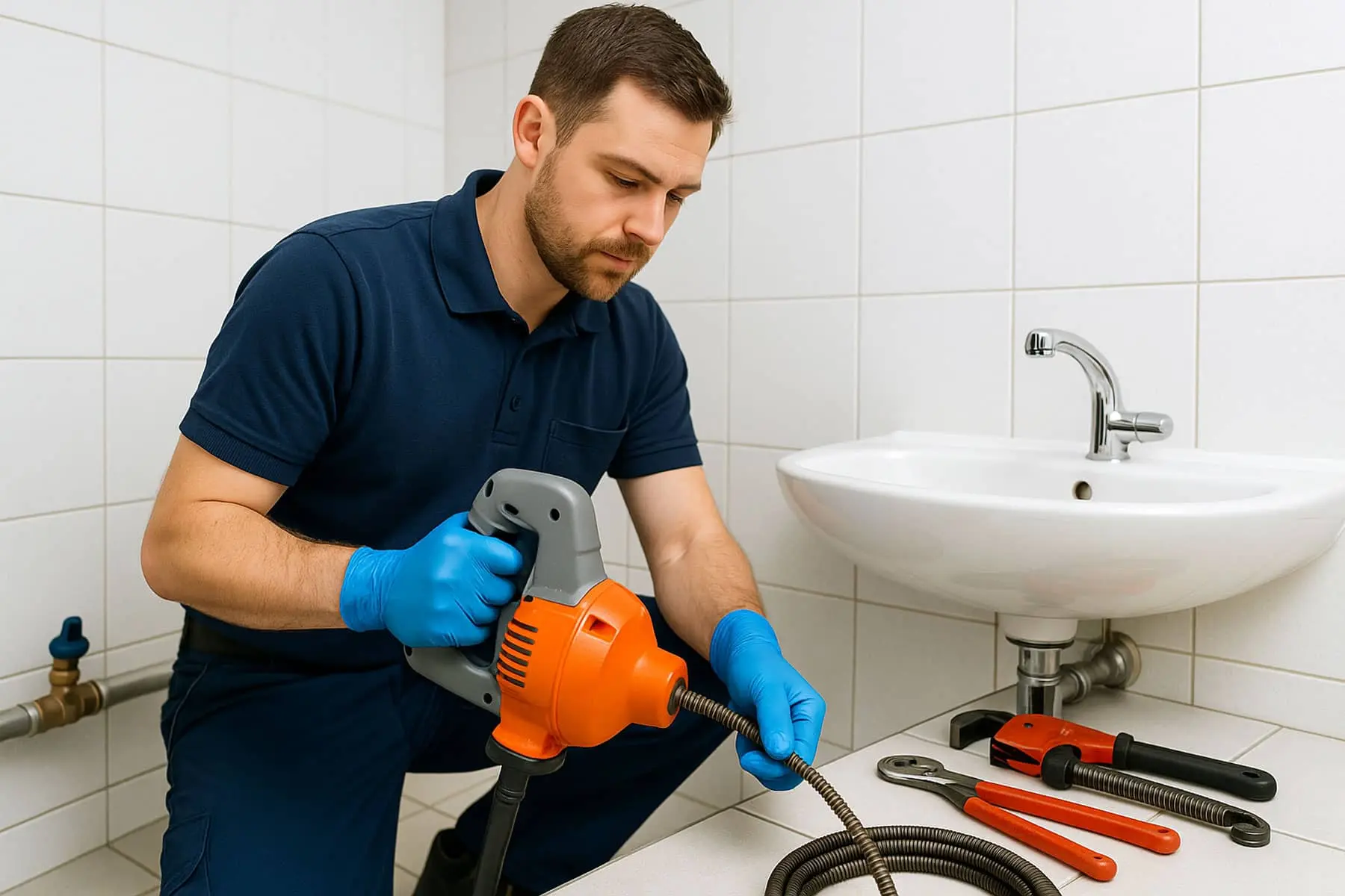 Équipe de plombiers professionnels